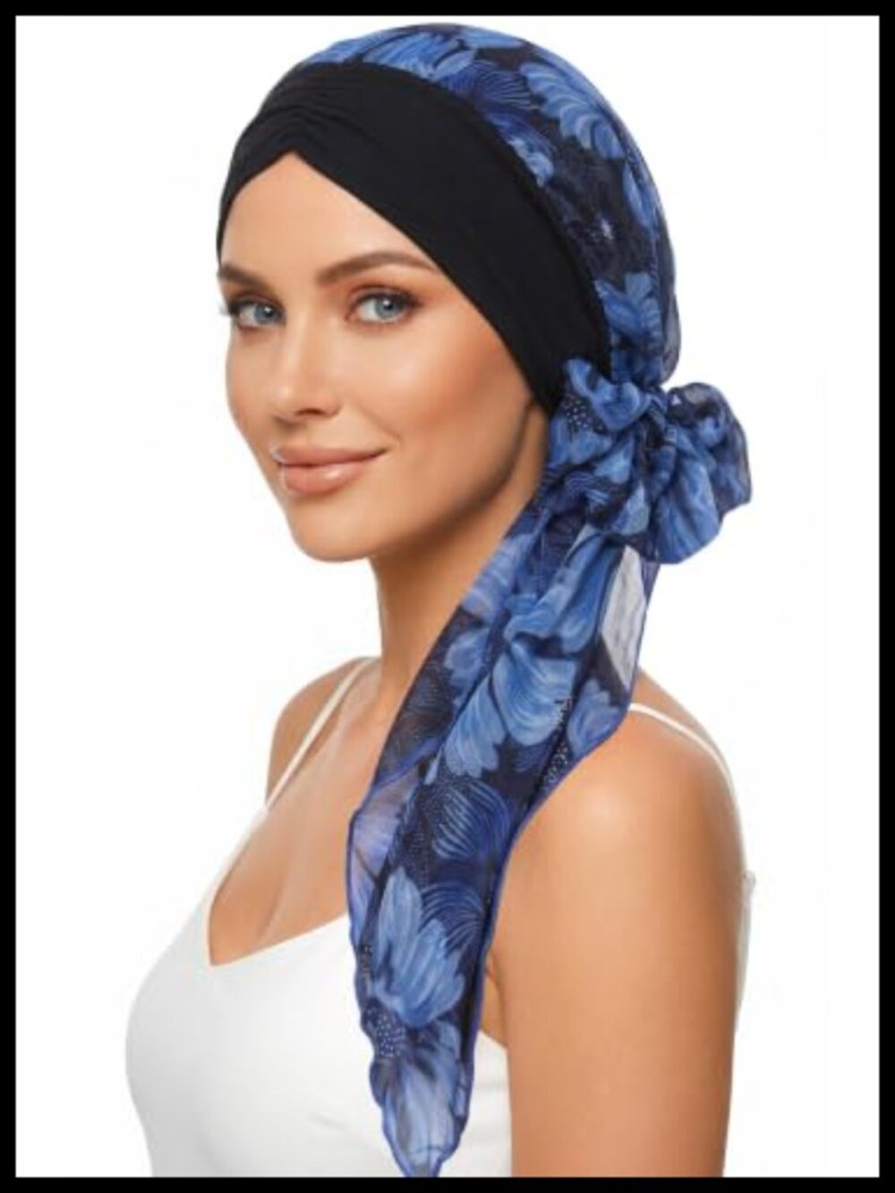 Satin Lined Chiffon Chemo Head Wrap Scarf Turban for Women